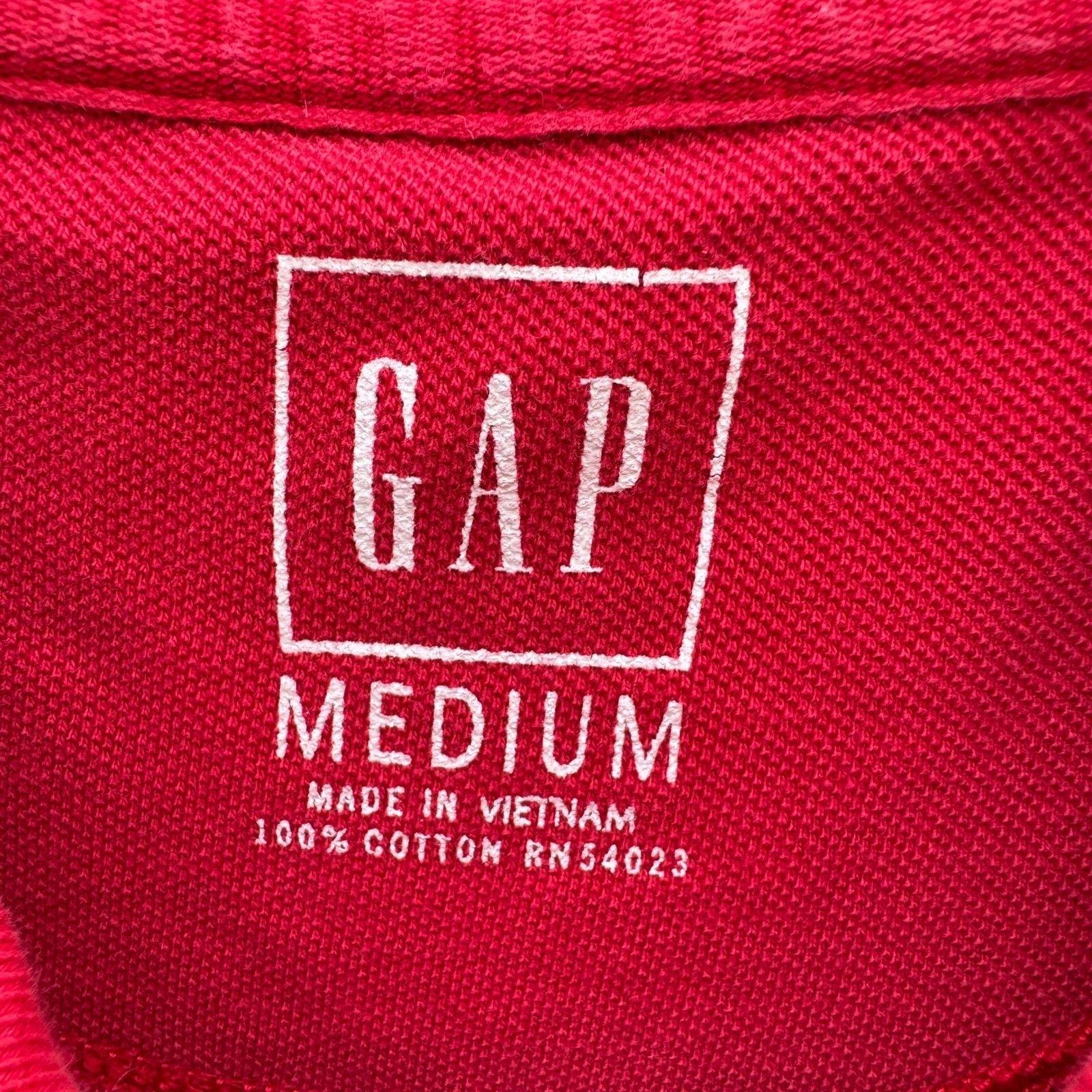 Gap GAP Vintage 90s Mens Medium Red Short Sleeve Cotton Pique Po Size US M / EU 48-50 / 2 - 2 Thumbnail