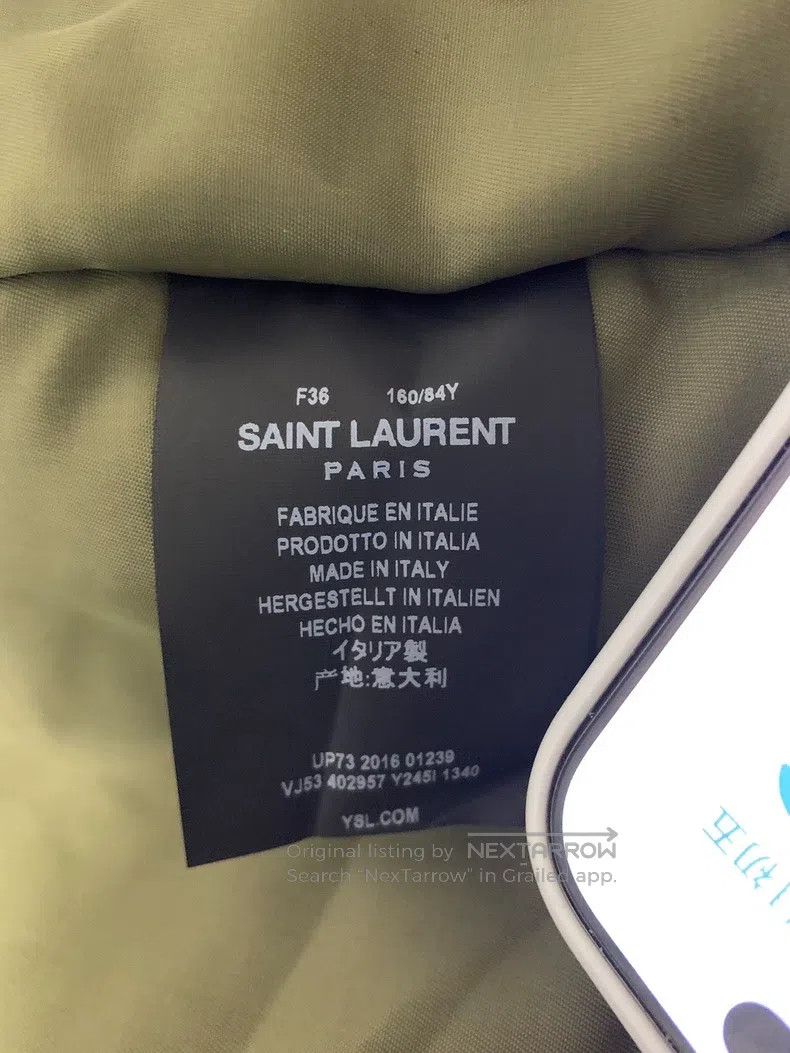 Saint Laurent Paris Saint Laurent Paris Military Green Pilot Jacket Size XS / US 0-2 / IT 36-38 - 4 Thumbnail