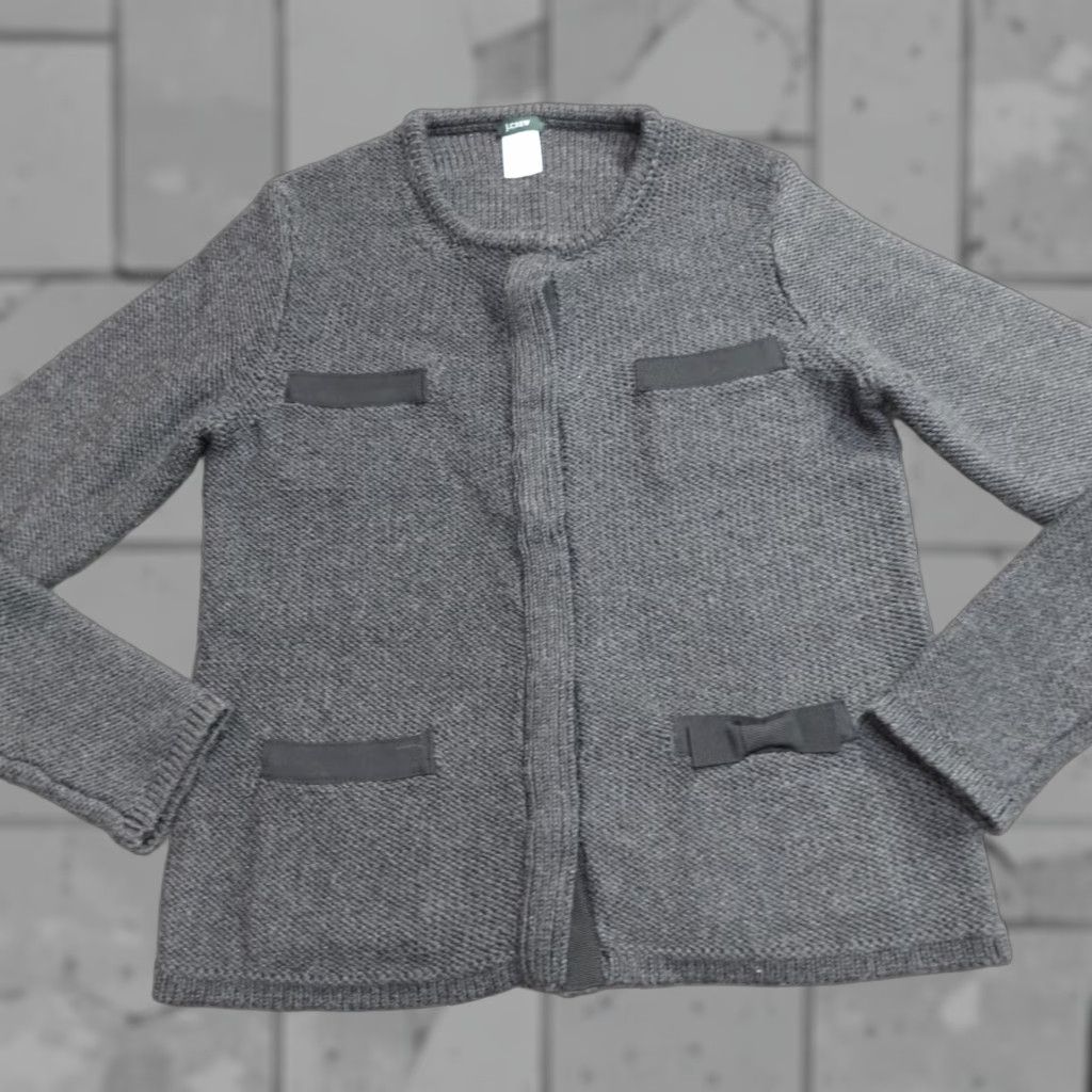 J.Crew J.Crew Womens Sweater Cardigan Wool Gray Small S Snap Front Jacket 96538 Womens Socks? Size S / US 4 / IT 40 - 1 Thumbnail