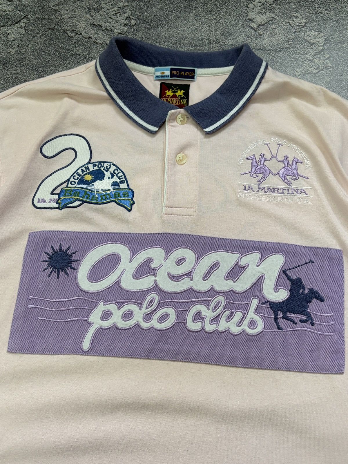 La Martina La Martina Argentina Ocean Polo Club Pink Patch Logo XXL Size US XXL / EU 58 / 5 - 2 Thumbnail