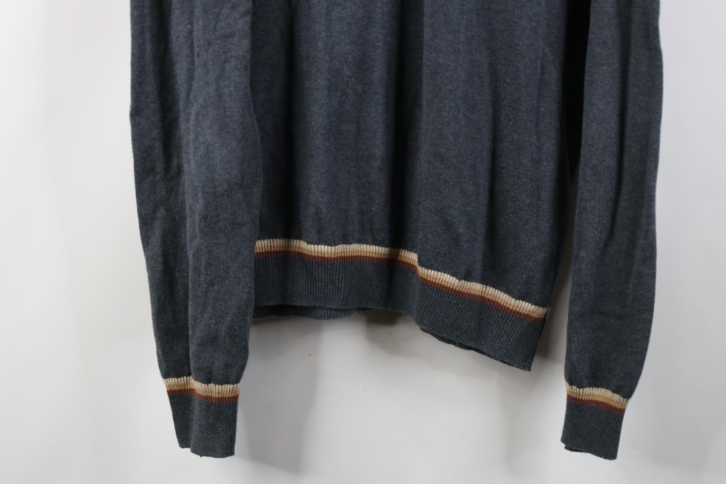 Vintage Vintage 90s Diamond Combed Cotton Knit Golf Sweater Gray Size US M / EU 48-50 / 2 - 9 Thumbnail