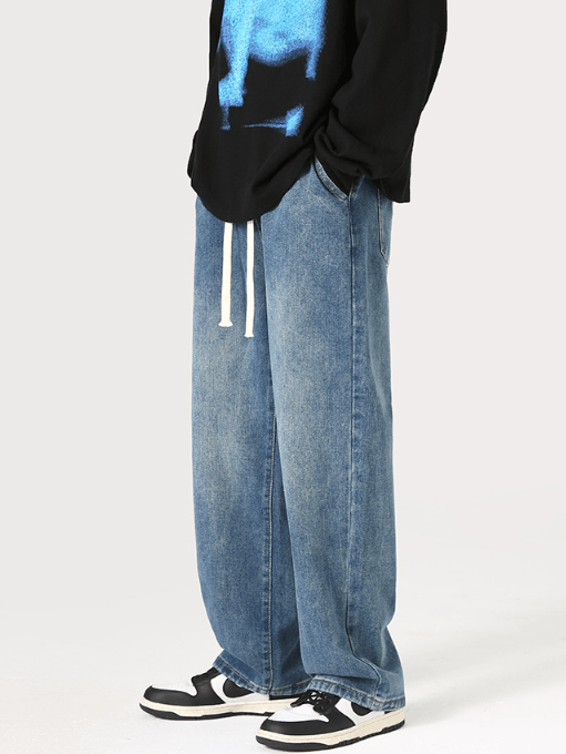 Japanese Brand Japanese style straight washed drawstring jeans Size US 32 / EU 48 - 2 Thumbnail