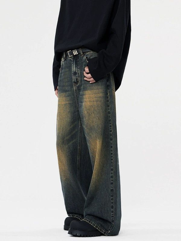 Vintage Men's vintage washed distressed wide-leg jeans Size US 32 / EU 48 - 2 Thumbnail