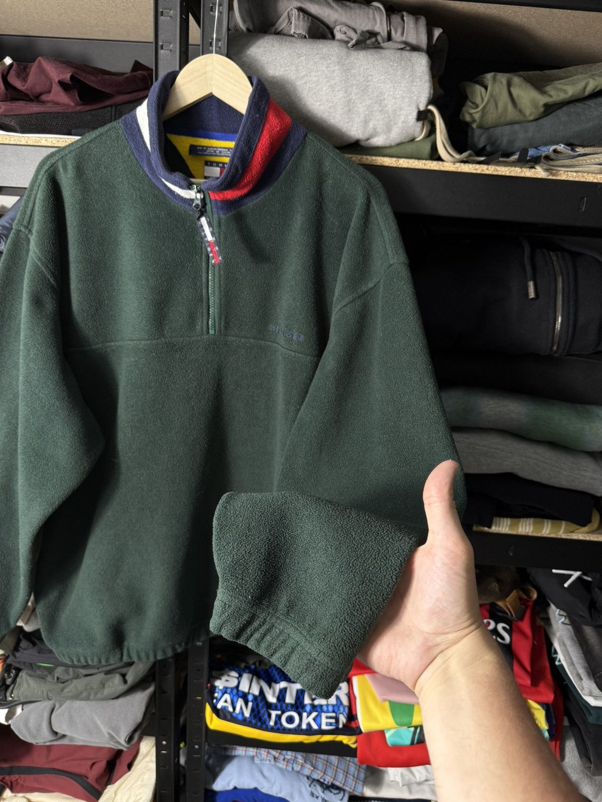 Tommy Hilfiger Vintage Tommy Hilfiger Fleece Jacket Quarter Zip USA Style Size US L / EU 52-54 / 3 - 5 Thumbnail