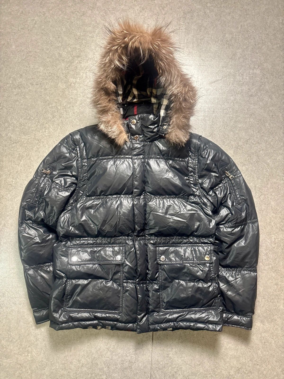 Burberry Burberry Black Label - fur puffer jacket made in Japan