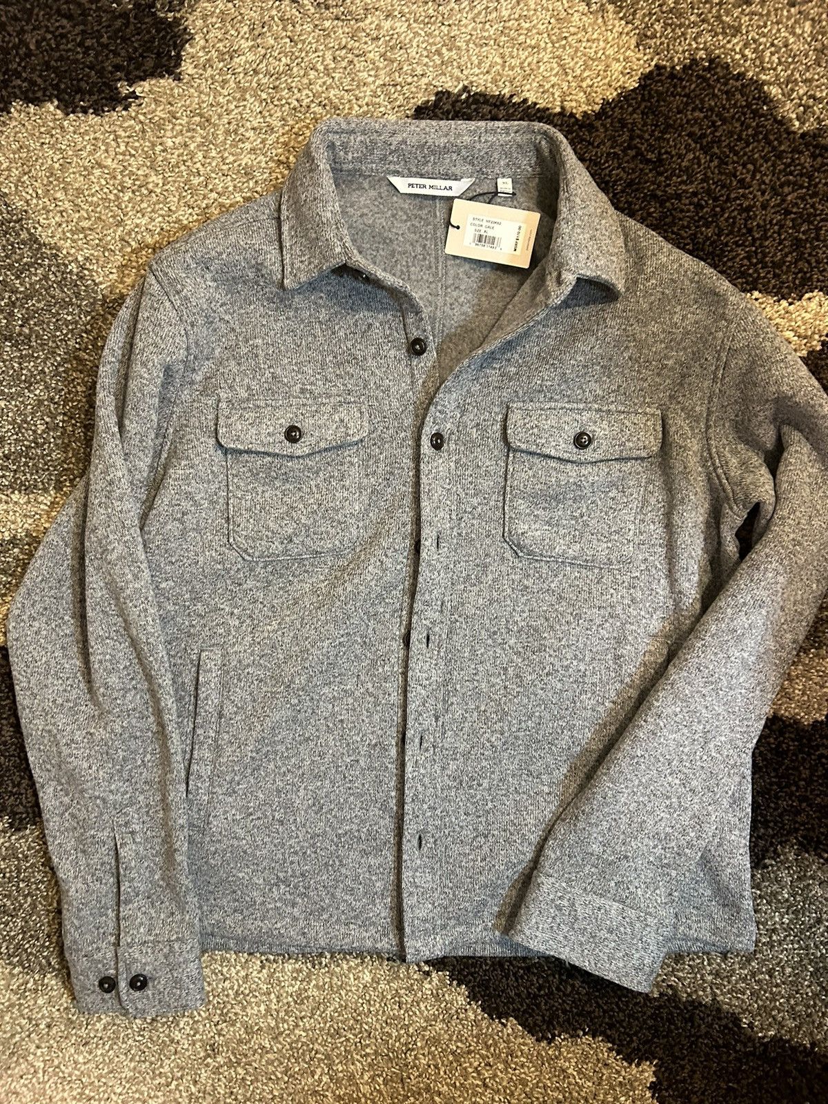 Peter Millar Gray Color Block outlet Mens Sweater