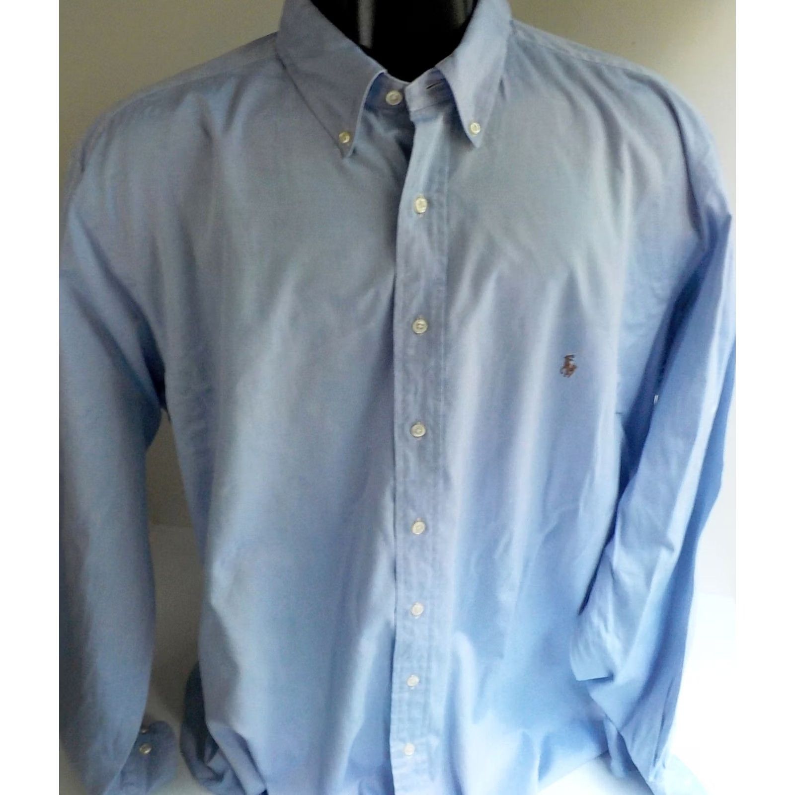Ralph Lauren Ralph Lauren Classic Fit Button Front Shirt Blue 100% Cotton SZ 18 TALL Long Sleeve Mens Size US XXL / EU 58 / 5 - 2 Thumbnail
