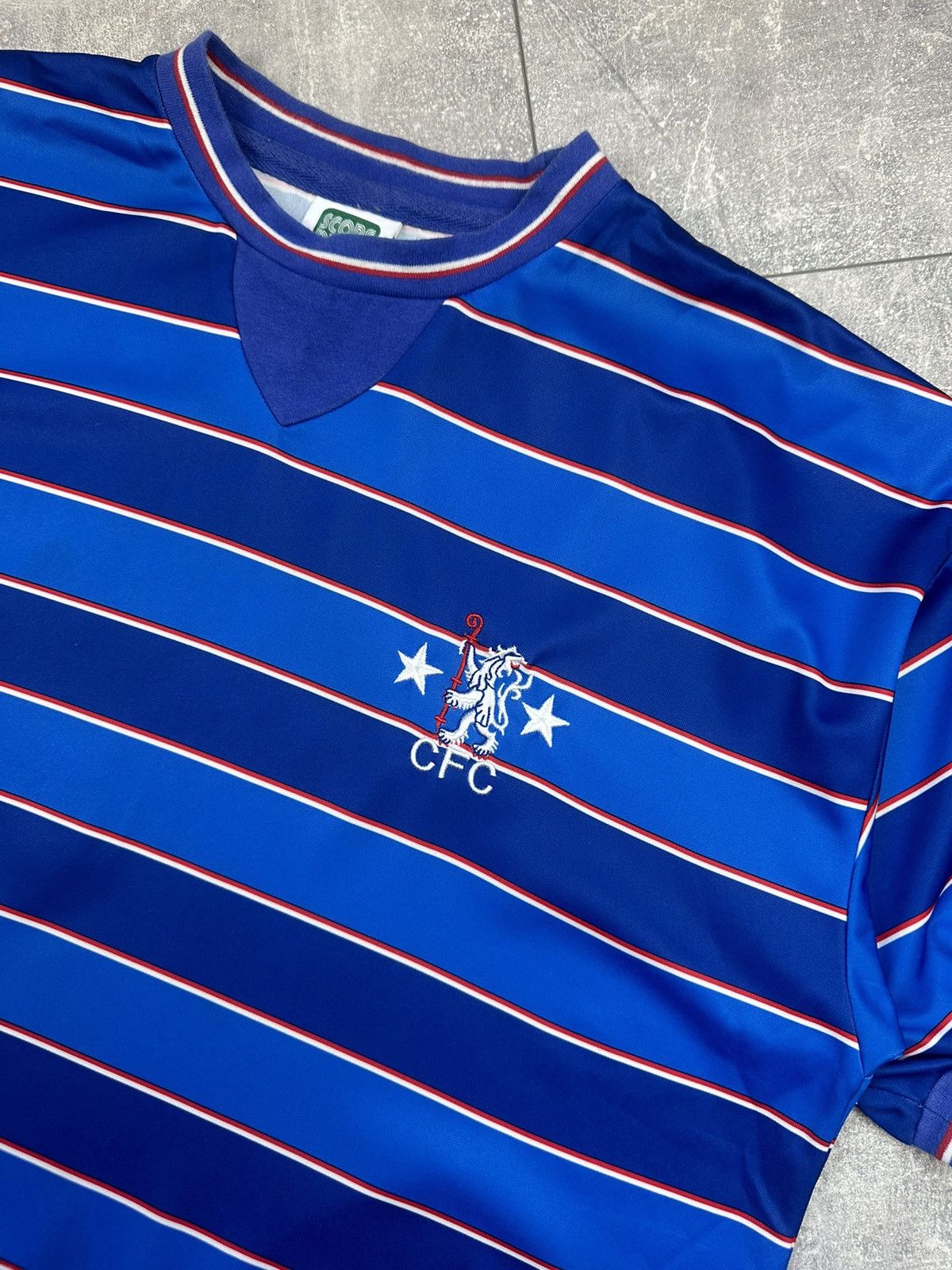 Vintage Vintage Score Draw Chelsea Official Retro Soccer Jersey Size US L / EU 52-54 / 3 - 3 Thumbnail