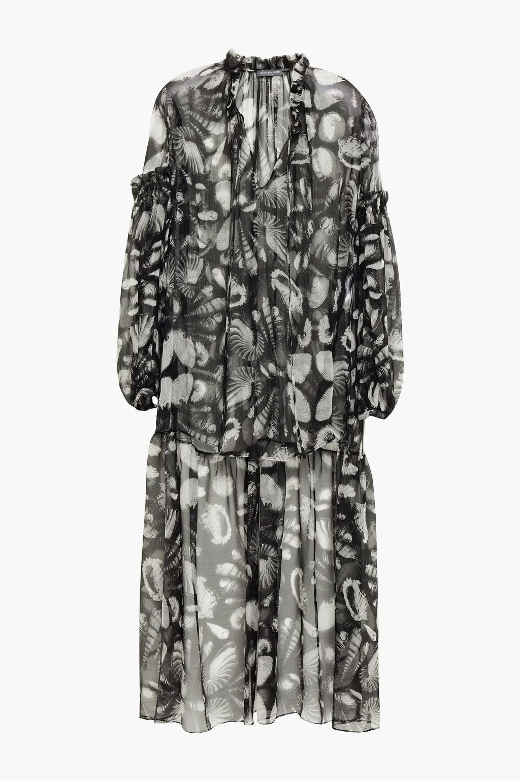 Alexander McQueen o1y0325 Midi Dress in Black & White Size S / US 4 / IT 40 - 1 Thumbnail