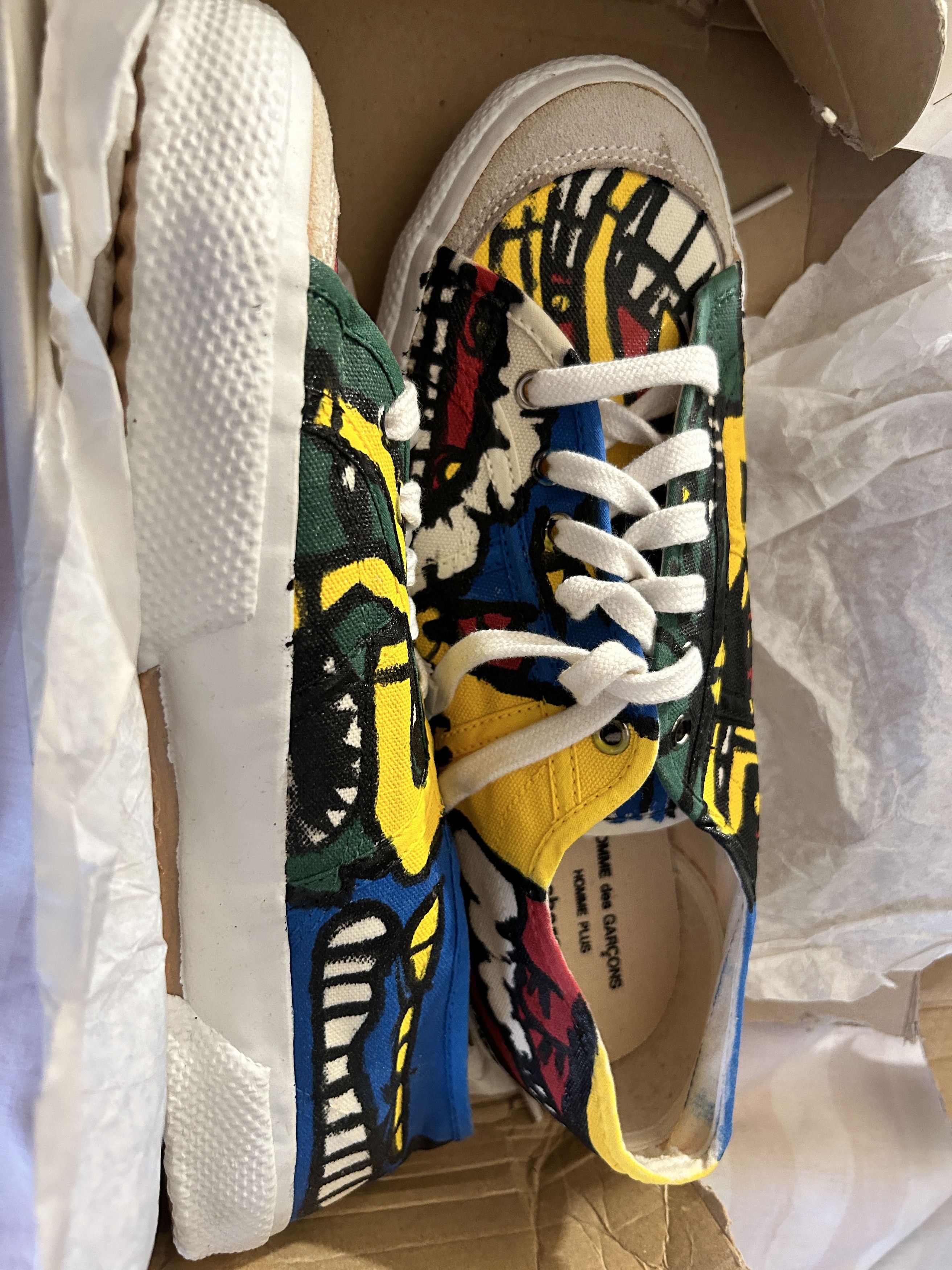 Comme des Garcons Homme Plus Hand Painted Yellow sneaker maccheronian plimsolls Size US 8 / EU 41 - 7 Thumbnail