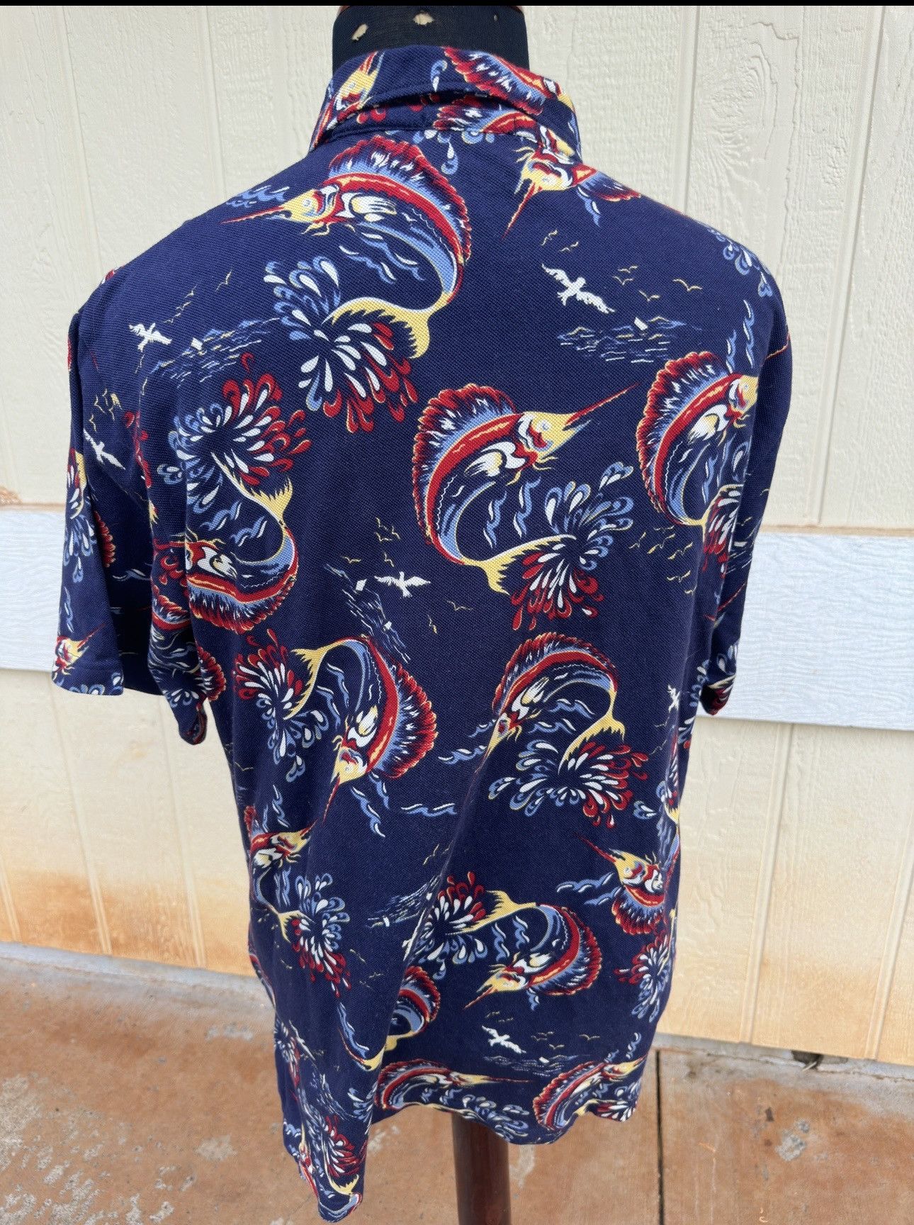 Reyn Spooner Reyn Spooner Hawaiian Print Blue Polo Shirt Men's Medium Size US M / EU 48-50 / 2 - 2 Thumbnail