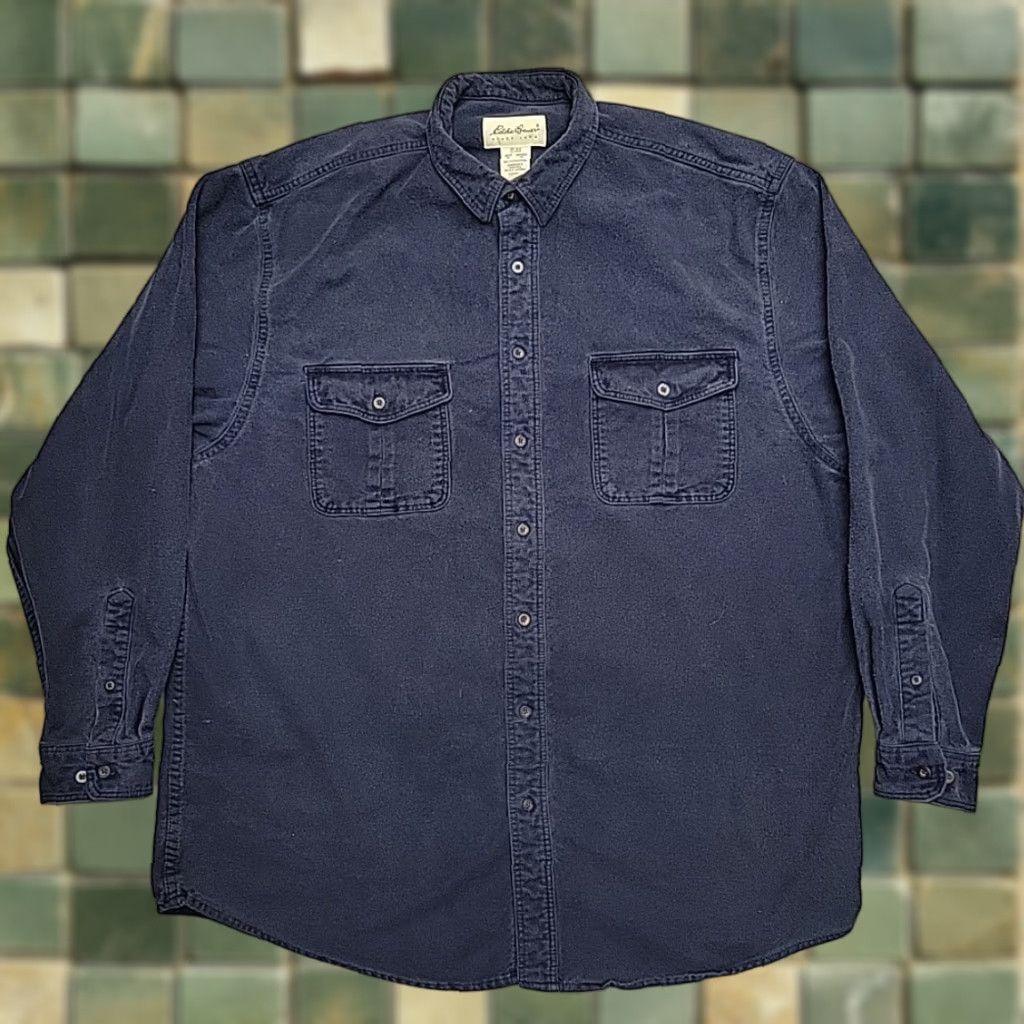 Eddie Bauer VINTAGE Eddie Bauer Shirt Mens XL Blue Chamois Outdoors Flannel USA Fabric Button-Up Casual Size US XL / EU 56 / 4 - 1 Thumbnail