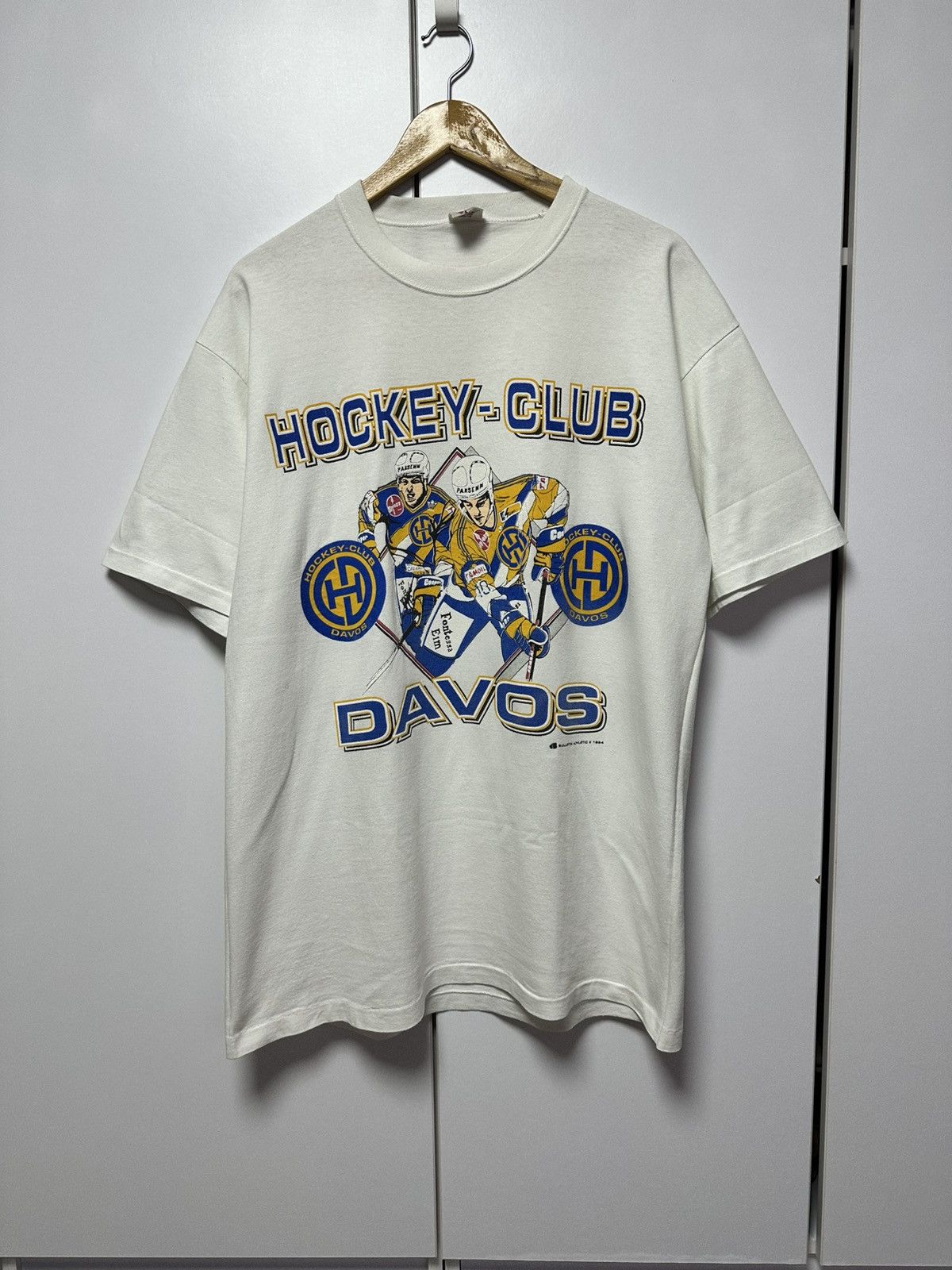 NHL 1994 Vintage NHL Davos Hockey Club Bulletin Athletic Jersey Size US XL / EU 56 / 4 - 1 Thumbnail