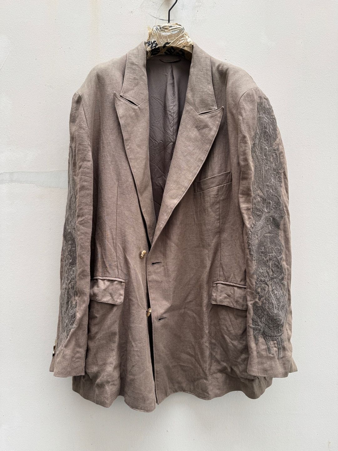 20ss Doublet Chaos Embroidery linen tailored jacket blazer
