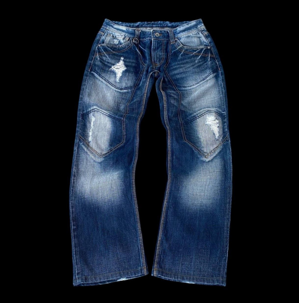 HIDEAWAYS Japan Hideaways Nicole Distressed "Engineered"Panelled Denim Size US 30 / EU 46 - 1 Thumbnail