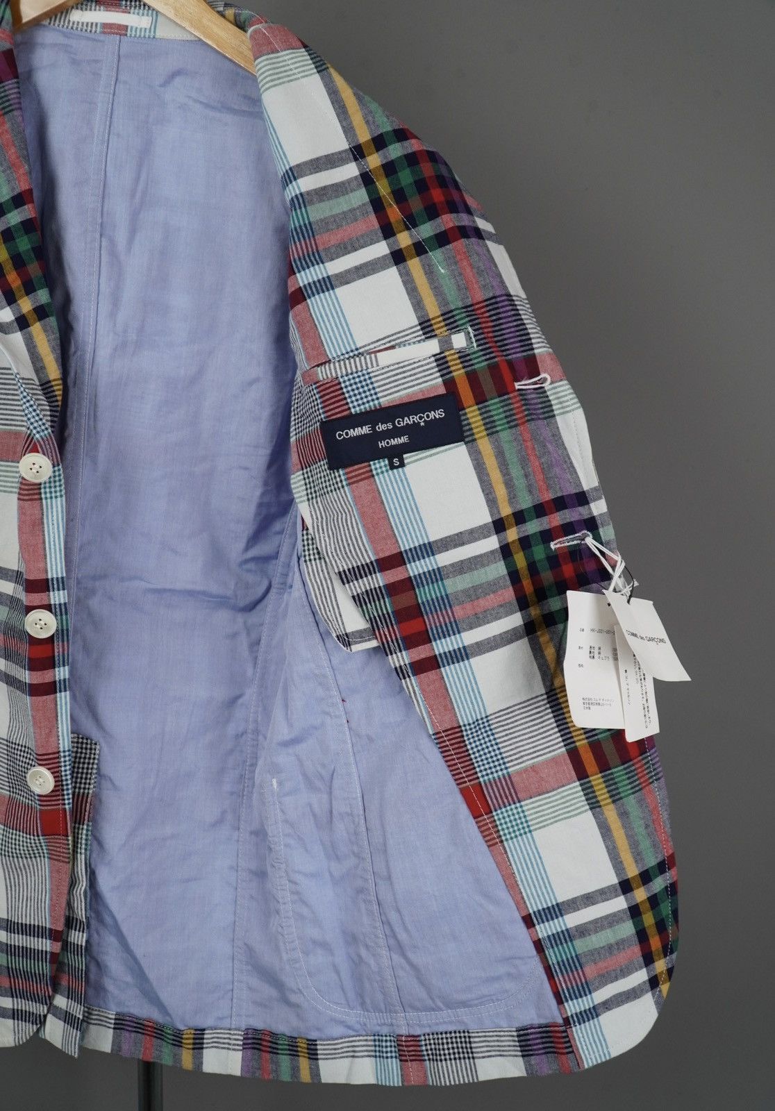 Comme des Garcons × Comme des Garcons Homme Comme Des Garcons Homme - Multi Color Flannel Blazer Men’s Size 44S - 8 Thumbnail