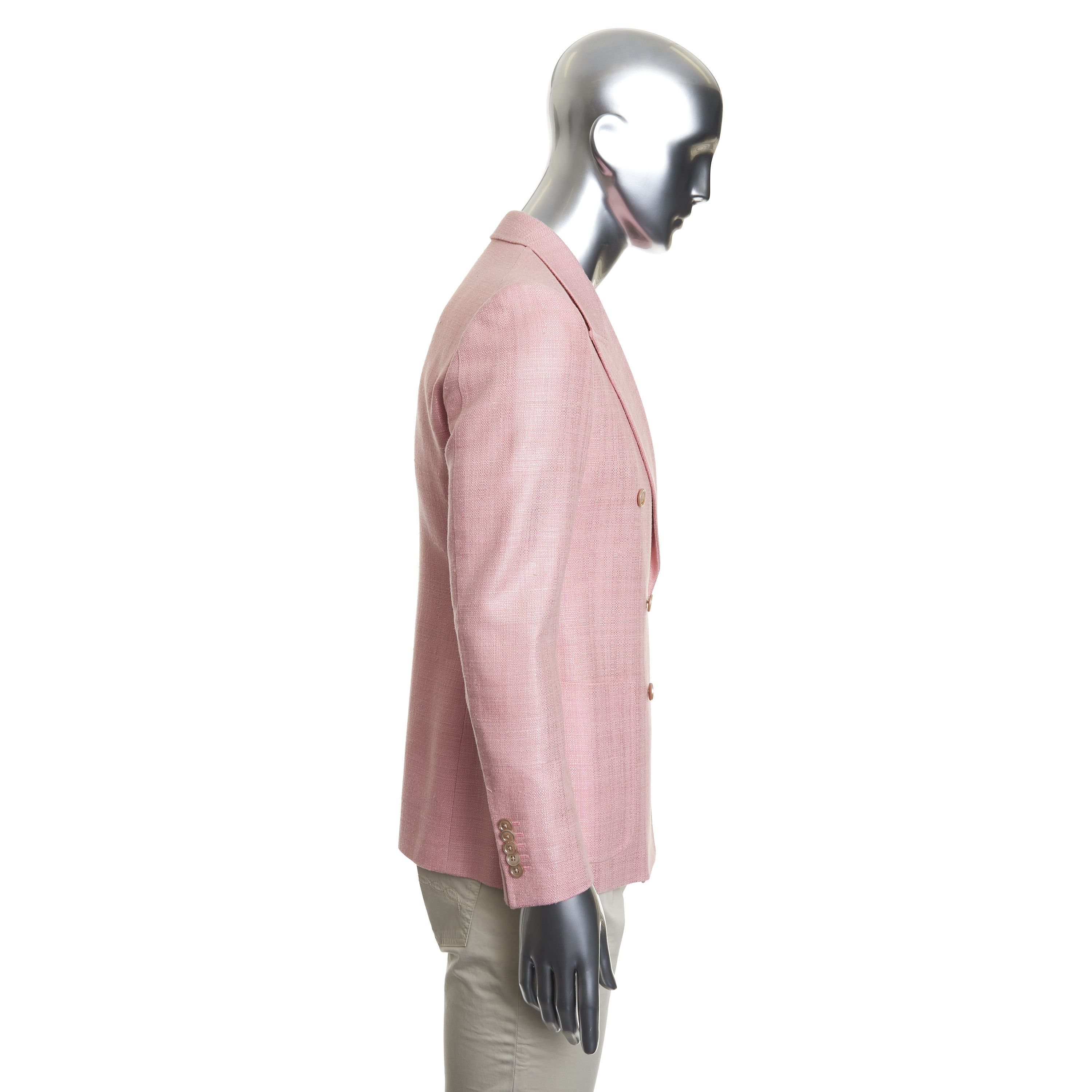 Gucci Double Breasted Blazer Jacket In Pink Bourette Silk Size 36R - 9 Thumbnail