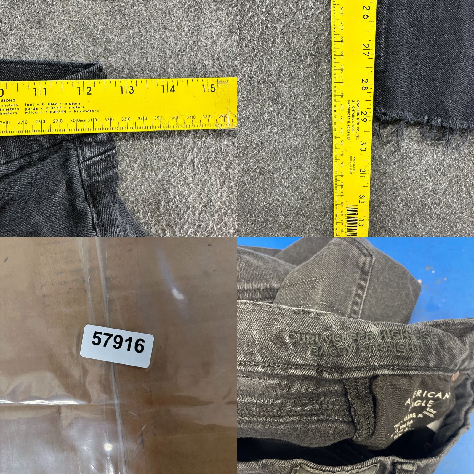 American Eagle Outfitters VINTAGE American Eagle Outfitters Jeans Womens 0 Long Black Curvy Super High Rise Baggy Straight 90s Grunge Retro Rock Distressed Jeans Womens 0 Black Size 25" / US 0 / IT 36 - 9 Thumbnail