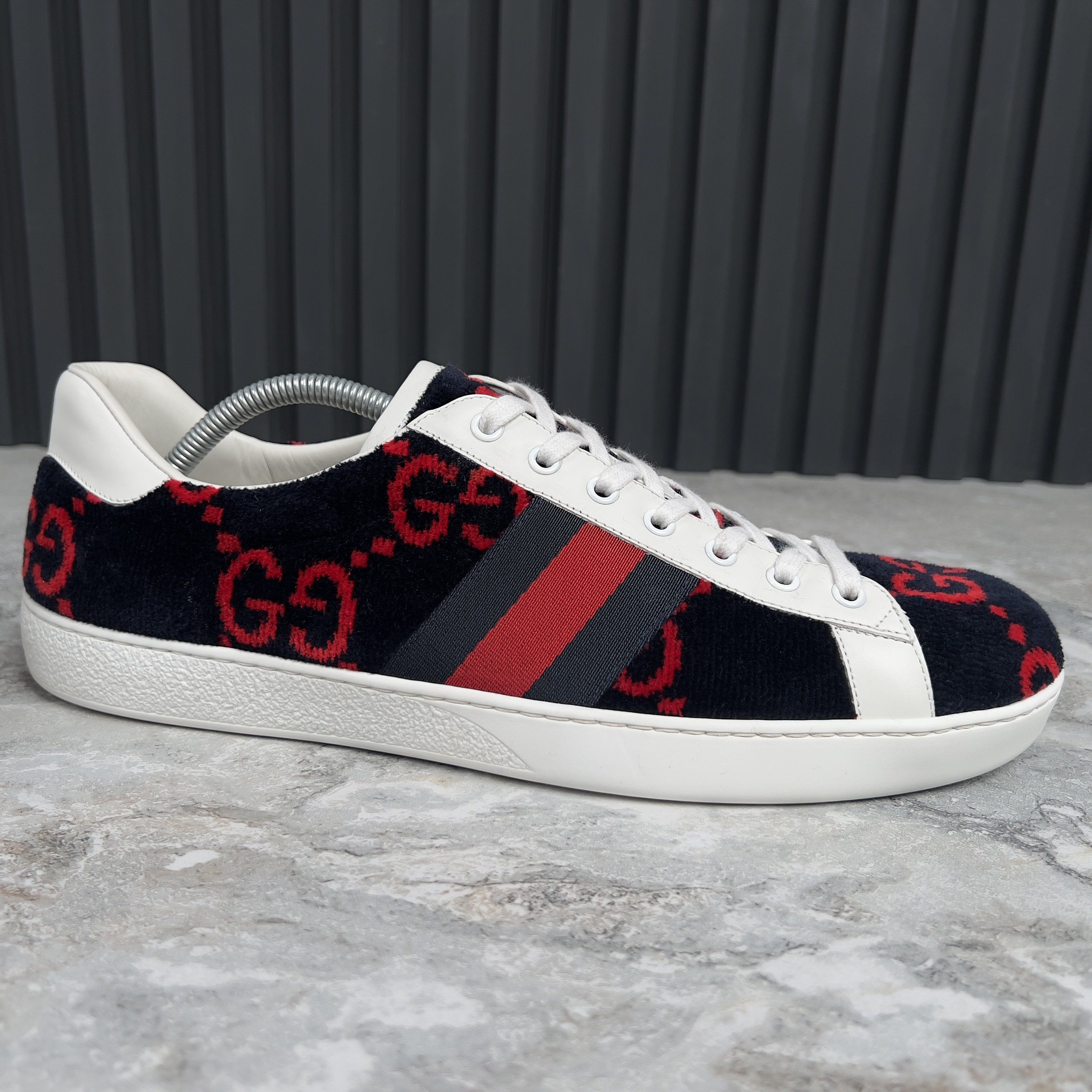 Gucci Gucci Ace GG Monogram Sneakers Terry Cloth Velour Size US 12.5 / EU 45-46 - 5 Thumbnail