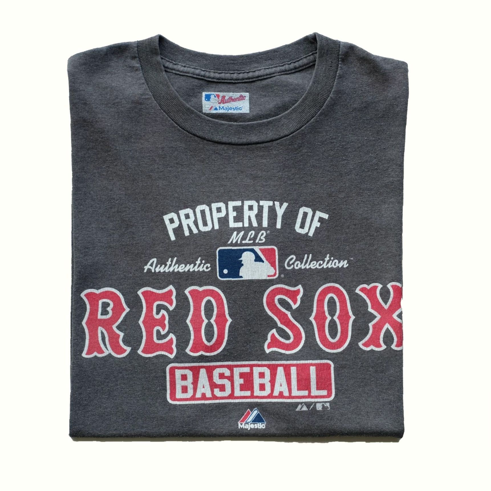 MLB VINTAGE Majestic RED SOX MLB BASEBALL Gray T Shirt Mens Adult SZ L 90s 2000s Logo Graphic Print Crew Neck Short Sleeve Cotton Blend Size US L / EU 52-54 / 3 - 2 Thumbnail