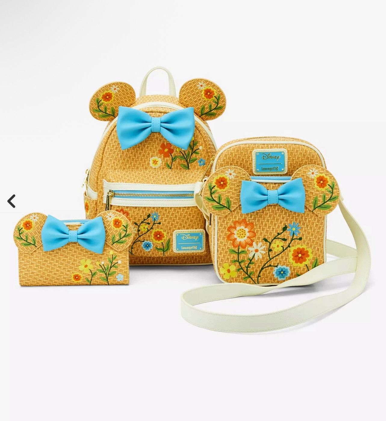 Other Loungefly Disney Minnie Mouse Raffia Floral Ears Crossbody Size ONE SIZE - 5 Thumbnail