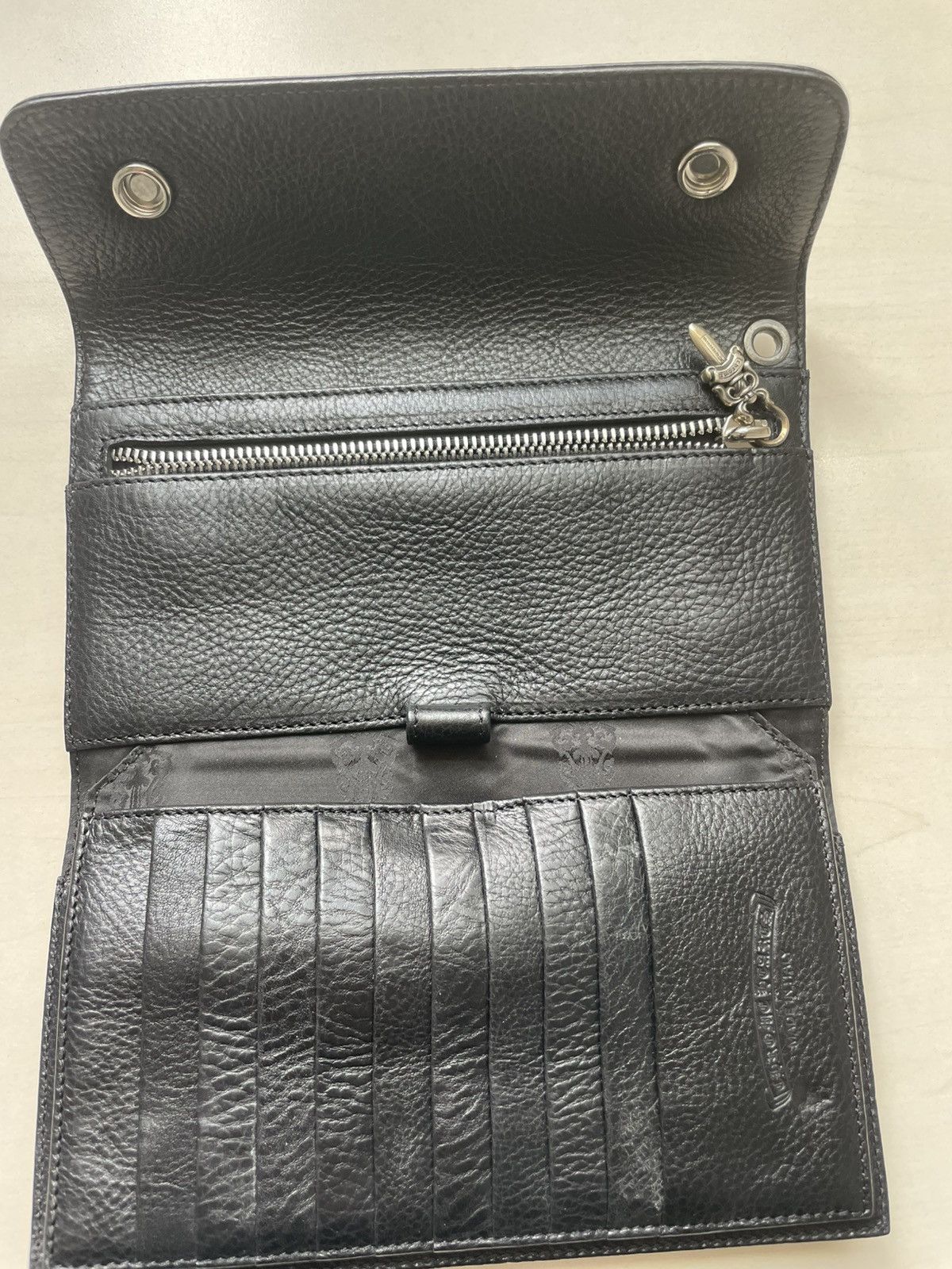 Chrome Hearts Chrome Hearts Wave Cross Ball Heavy Leather Long Wallet Size ONE SIZE - 8 Thumbnail