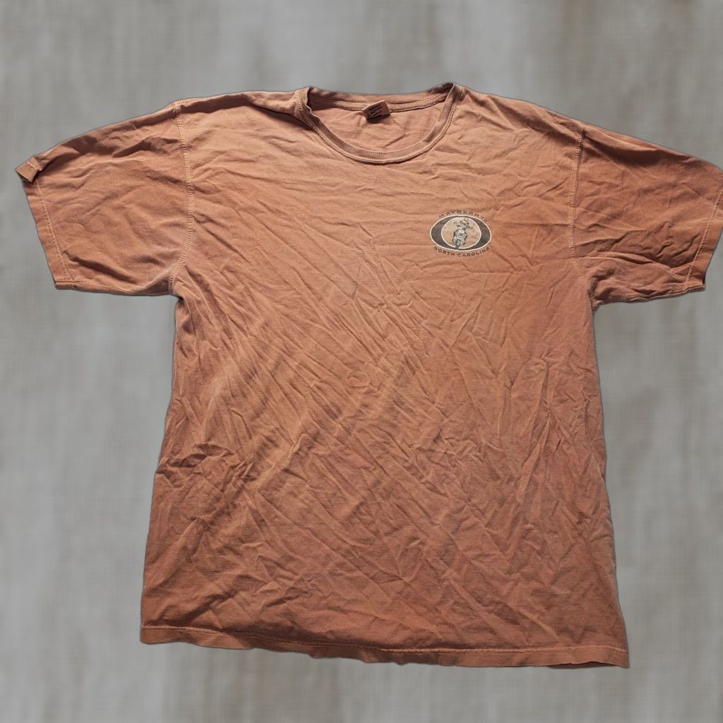 Vintage Don't Stop Riding Because Your Old Motorcycle Tee T-Shirt Adult Men's 2XL Orange Heavy Cotton Shirt Motorcycle 90s Mens Size US XXL / EU 58 / 5 - 1 Thumbnail
