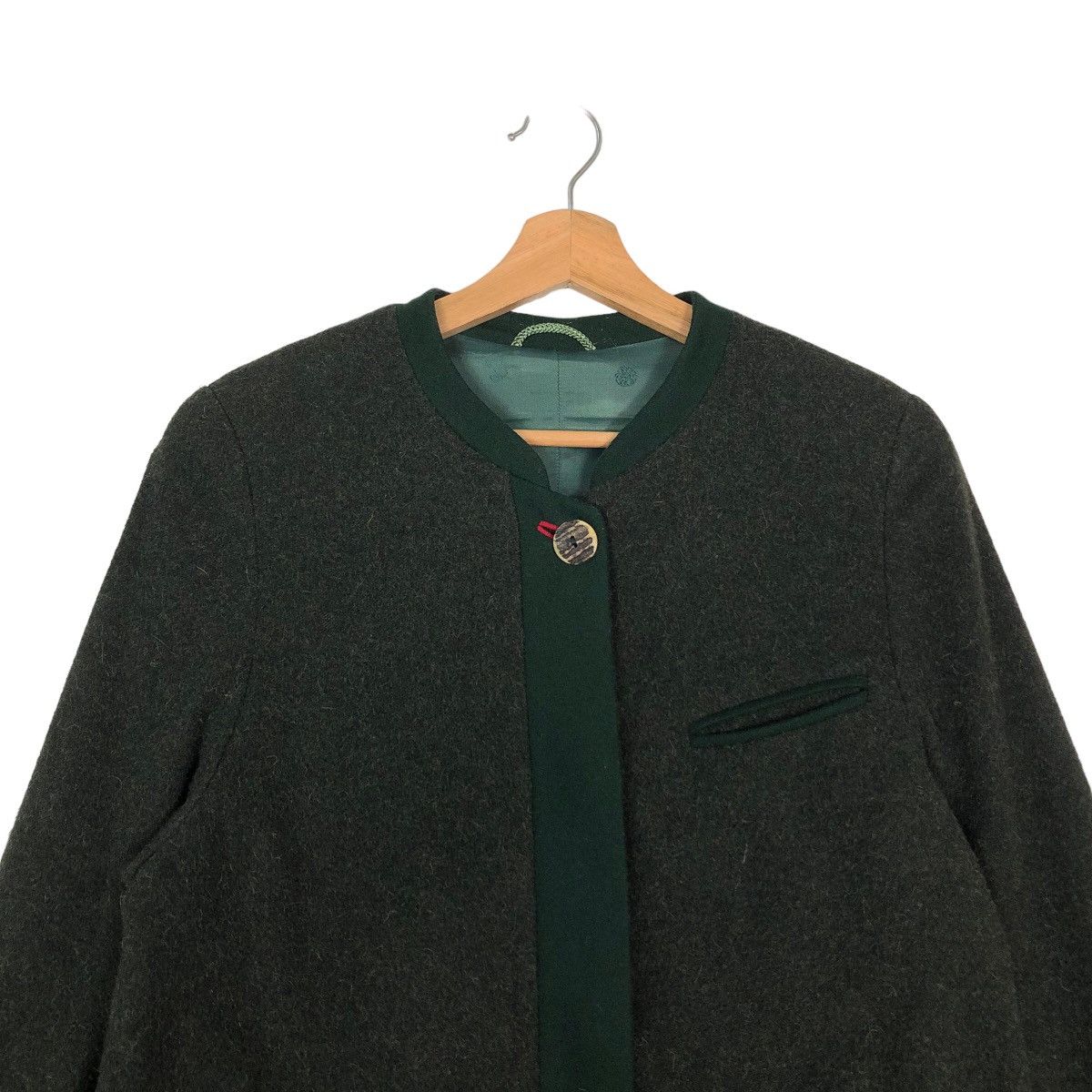 Vintage 🔥Rich Green - Military Style Design Wool Jacket Size US M / EU 48-50 / 2 - 2 Thumbnail