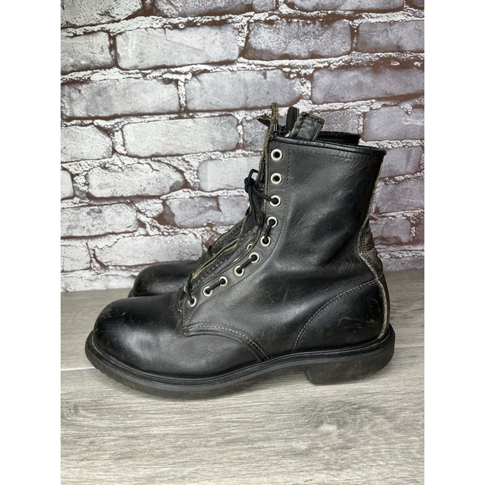 Red Wing RED WING 4473 Vintage USA BLACK LEATHER ENGINEER MILITARY BO Size US 8 / EU 41 - 22 Thumbnail