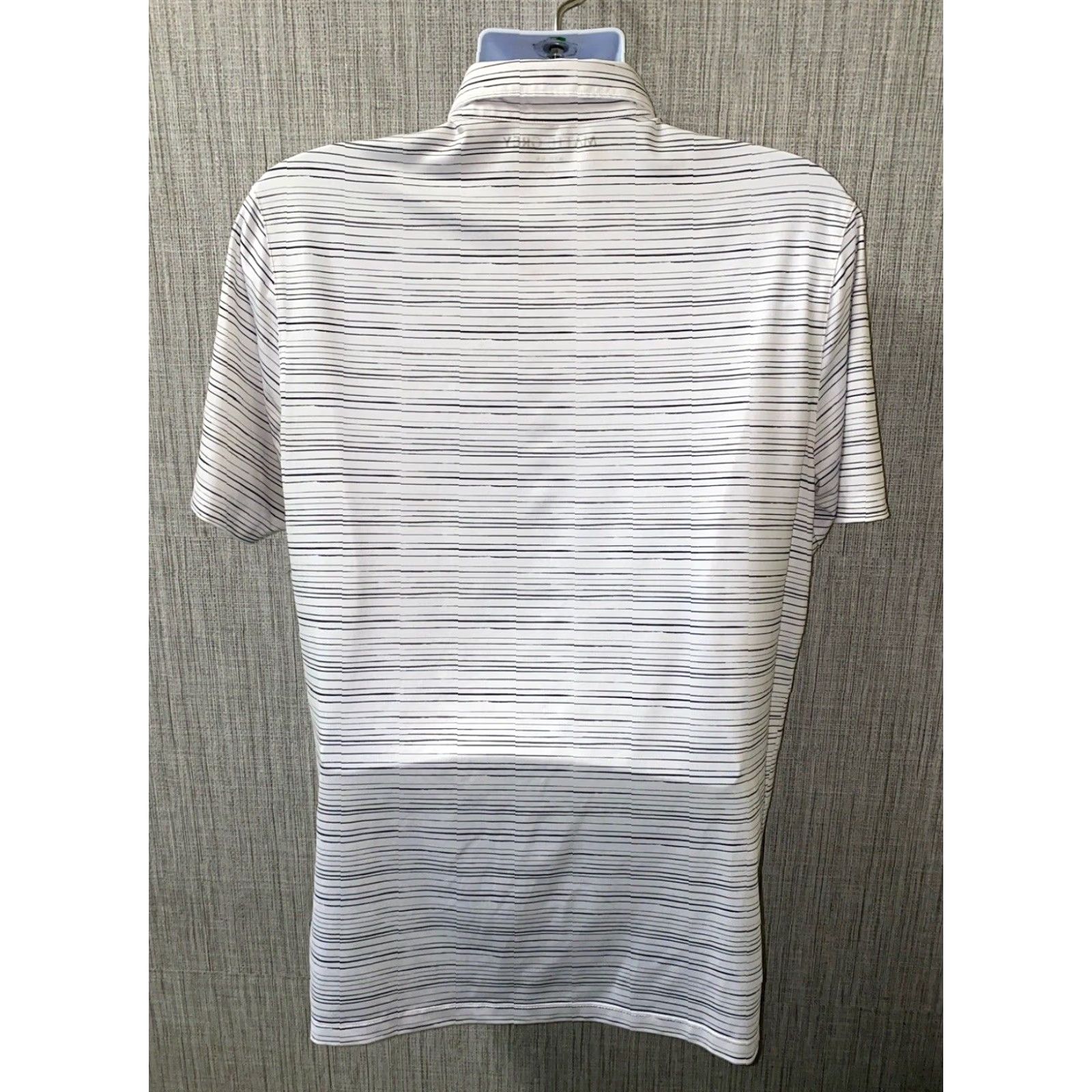 Vintage Matte Grey Mens White Striped Golf Polo Shirt M Shirt Mens Regular Size M Gray Striped Polo Shirt Size US M / EU 48-50 / 2 - 4 Thumbnail