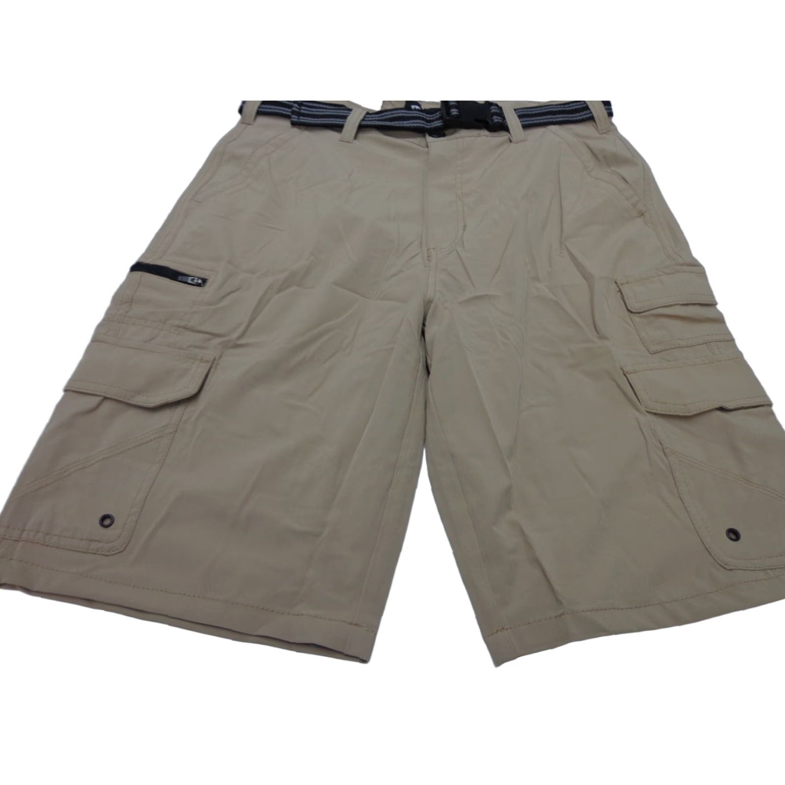 CO Iron Co Belted Stretch Performance Hybrid Cargo Shorts Cargo Men 32 Brown Tan Belted Modern 92% Polyester 8% Spandex Casual Workwear Travel 90s? Size US 32 / EU 48 - 1 Thumbnail
