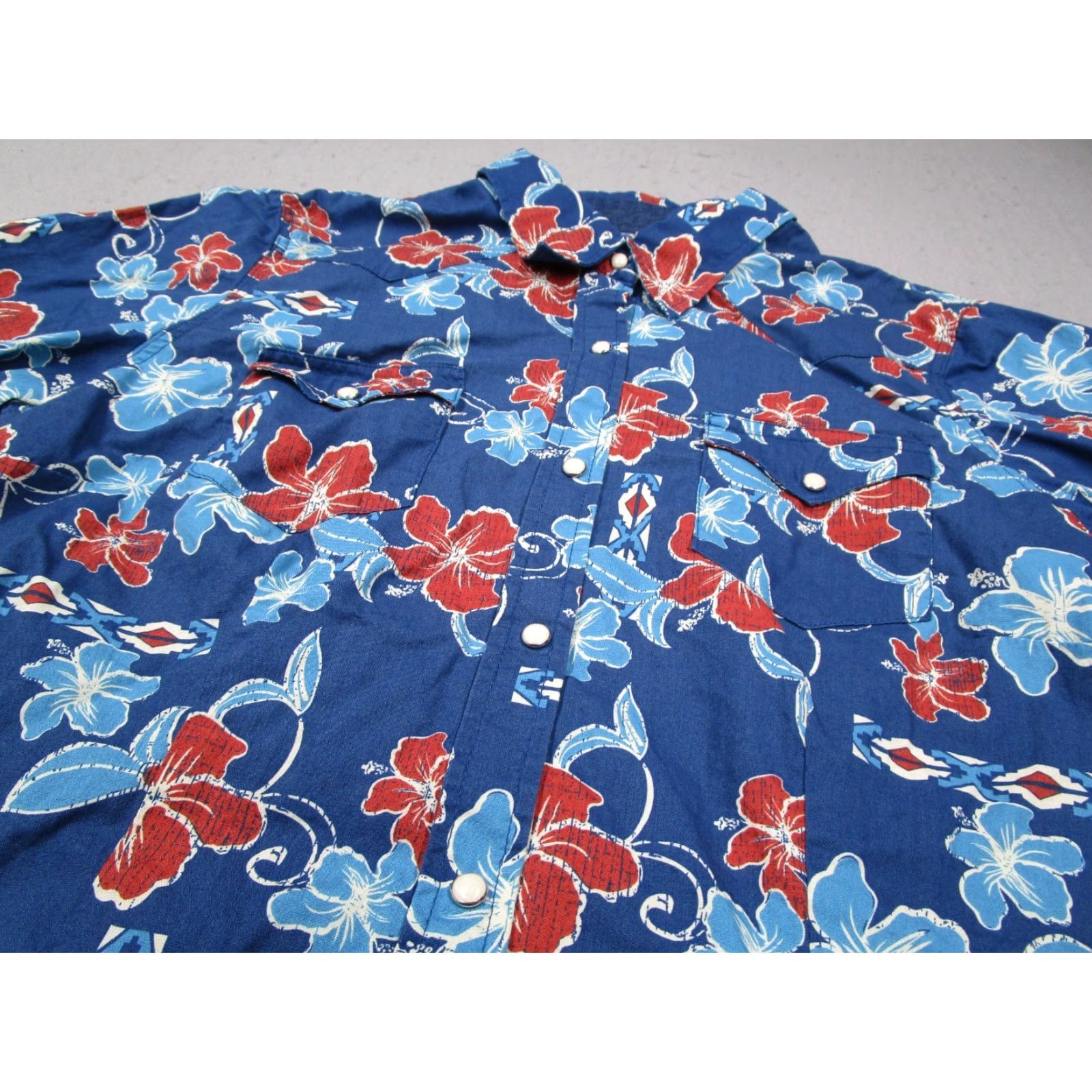 Roper VINTAGE Roper Women's Long Sleeve Button-Up Shirt Casual Western Floral Aztec Cotton Size L Blue Size L / US 10 / IT 46 - 2 Thumbnail