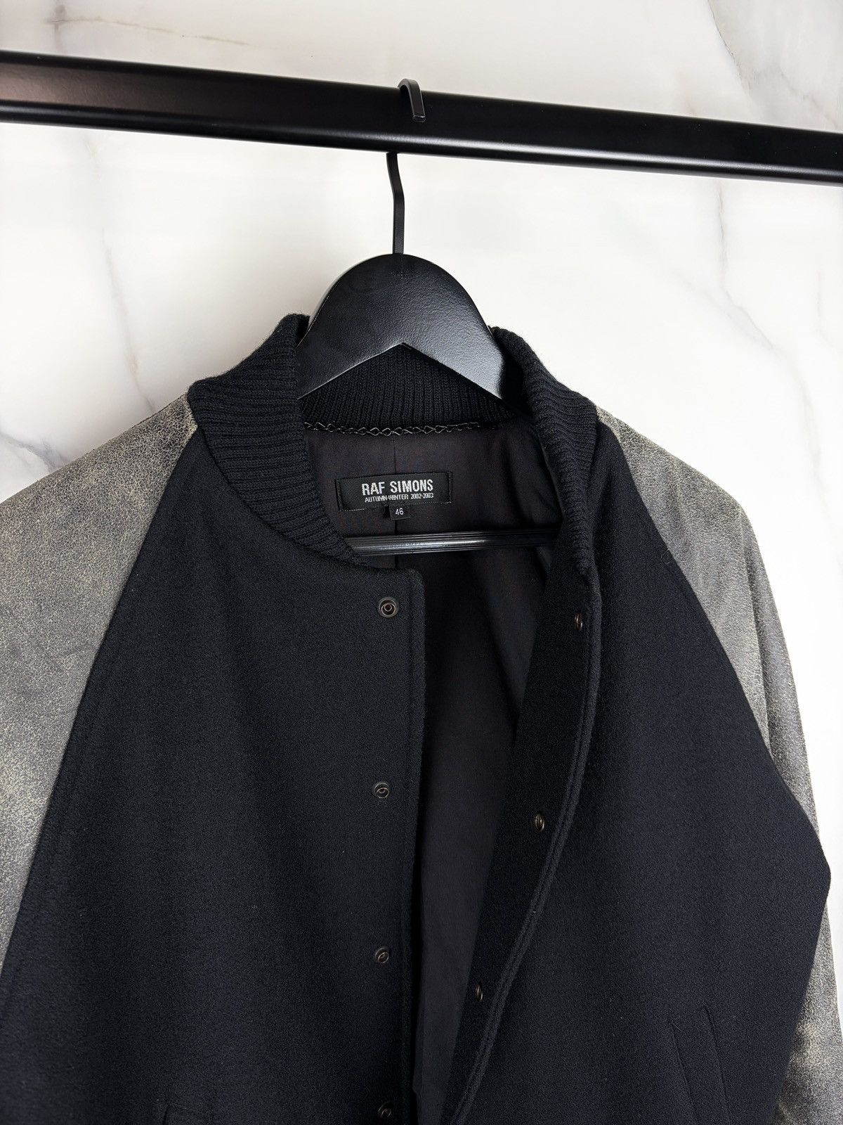 Raf Simons AW02 Raf Simons Virginia Creeper Leather Varsity Jacket Size US S / EU 44-46 / 1 - 5 Thumbnail