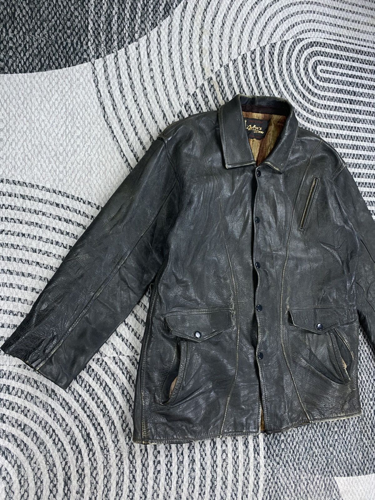 Japanese Brand Vintage Hight Class Hide Men’s Wear Zip-Up Leather Jacket Size US M / EU 48-50 / 2 - 3 Thumbnail