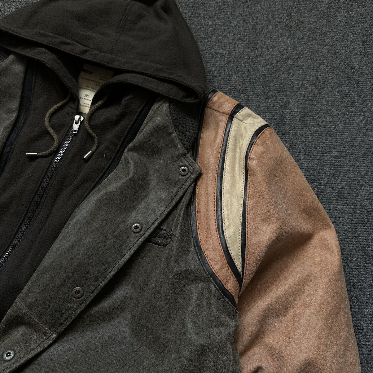 20471120 VTG Mans Leather Jacket With Hood Tom Tailor Size XL Hype Size US XL / EU 56 / 4 - 7 Thumbnail