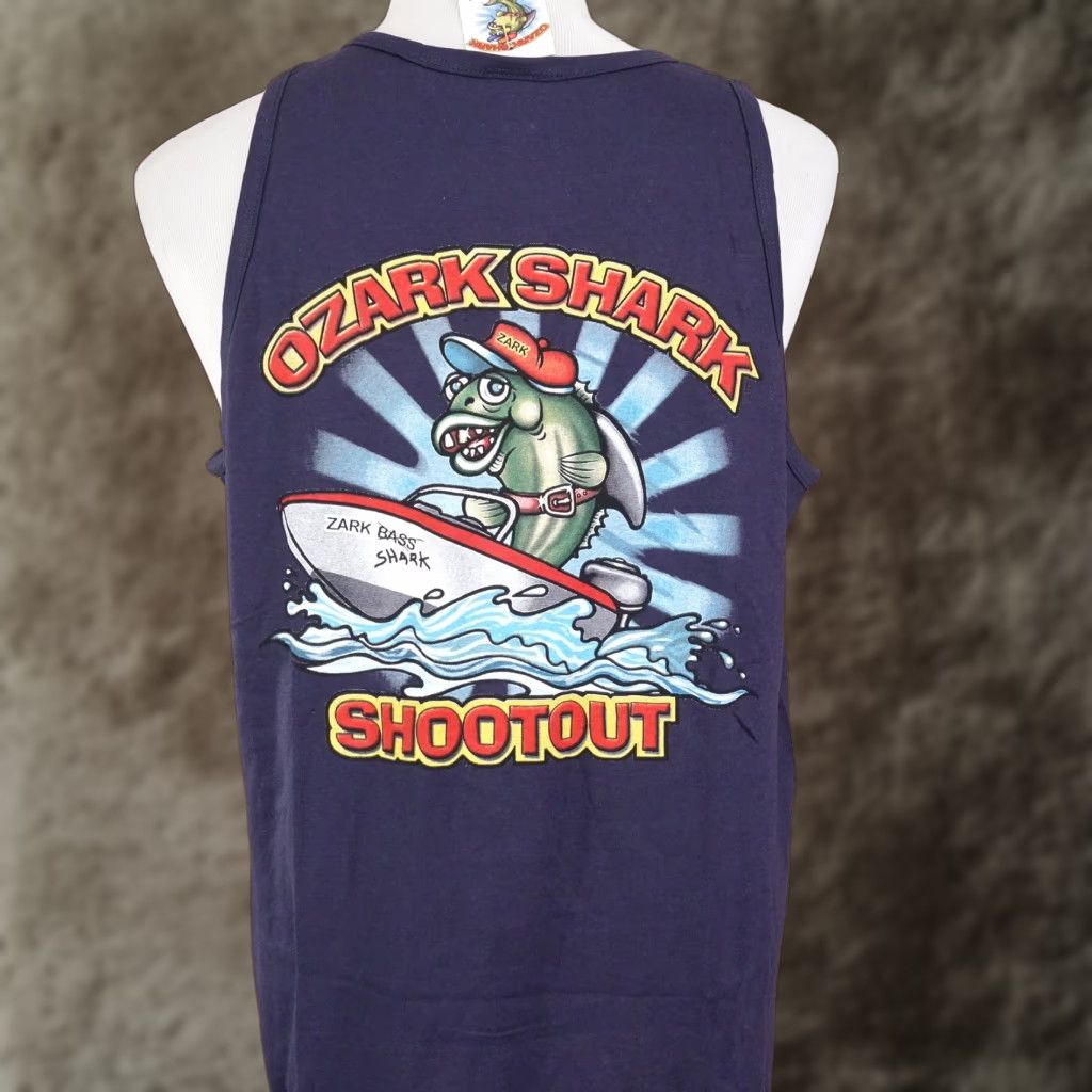 Anvil OZARK SHARK SHOOTOUT TANK TOP MUSCLE SHIRT Unisex Adult L Blue Size US L / EU 52-54 / 3 - 1 Thumbnail