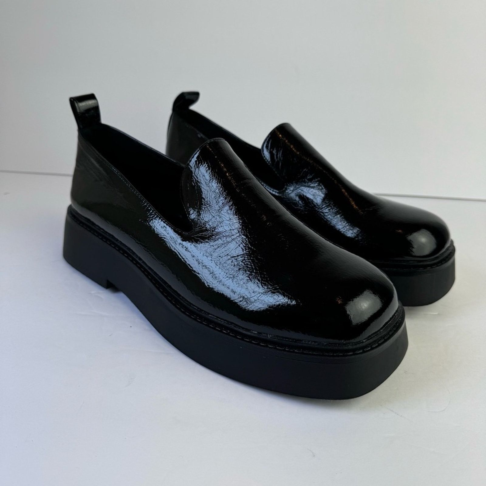 Asos ASOS Design Mutton Black Patent Slipper Flat Shoe Women’s 9 Size US 9 / IT 39 - 11 Thumbnail