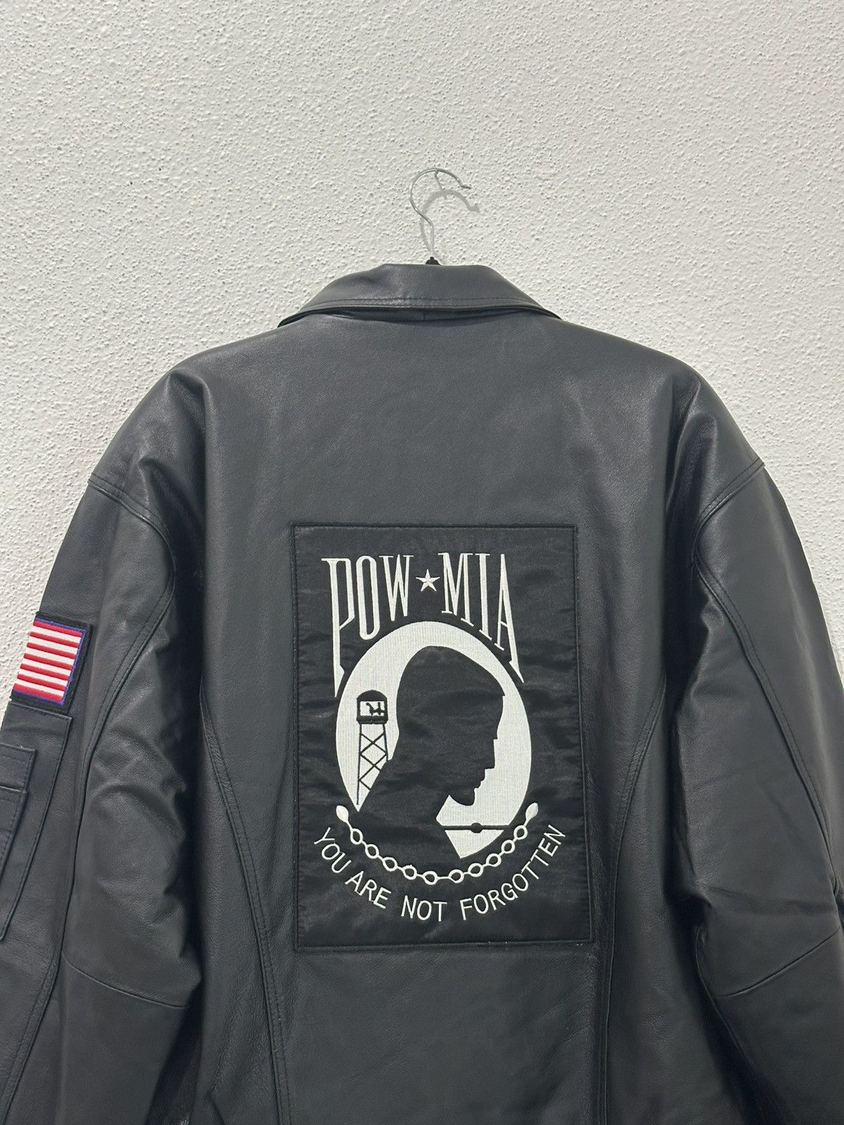 Vintage POW MIA You Are Not Forgotten Leather Jacket Y2K 2005 NWT Size US XL / EU 56 / 4 - 2 Thumbnail