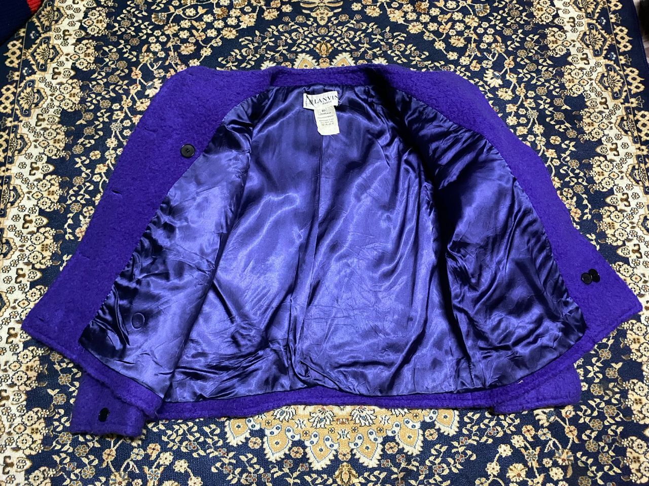 Lanvin Lanvin Paris Wool Coat Purple Size S / US 4 / IT 40 - 7 Thumbnail