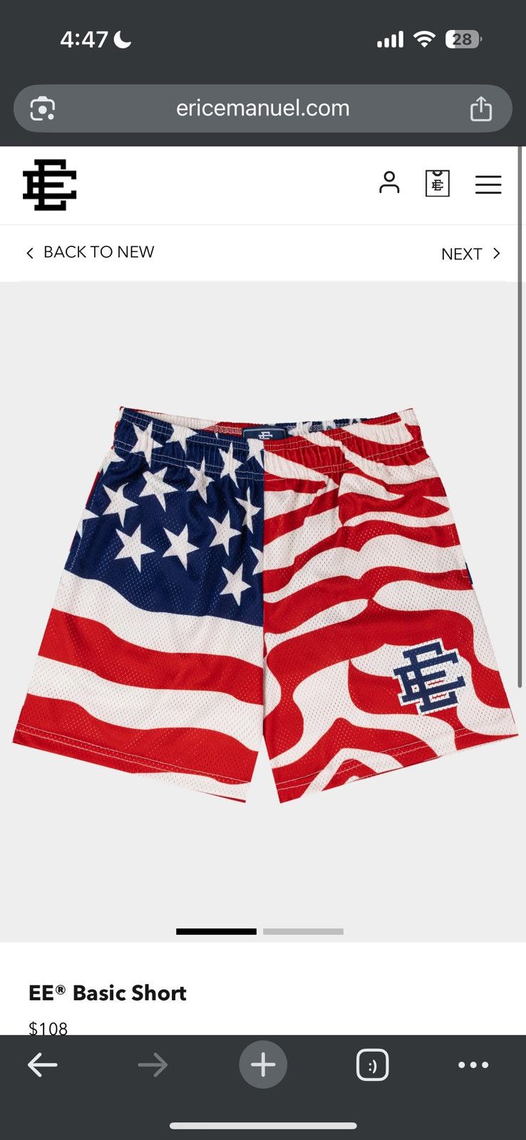 Eric Emanuel Eric Emanuel USA American Flag shorts - Large Size US 34 / EU 50 - 4 Thumbnail