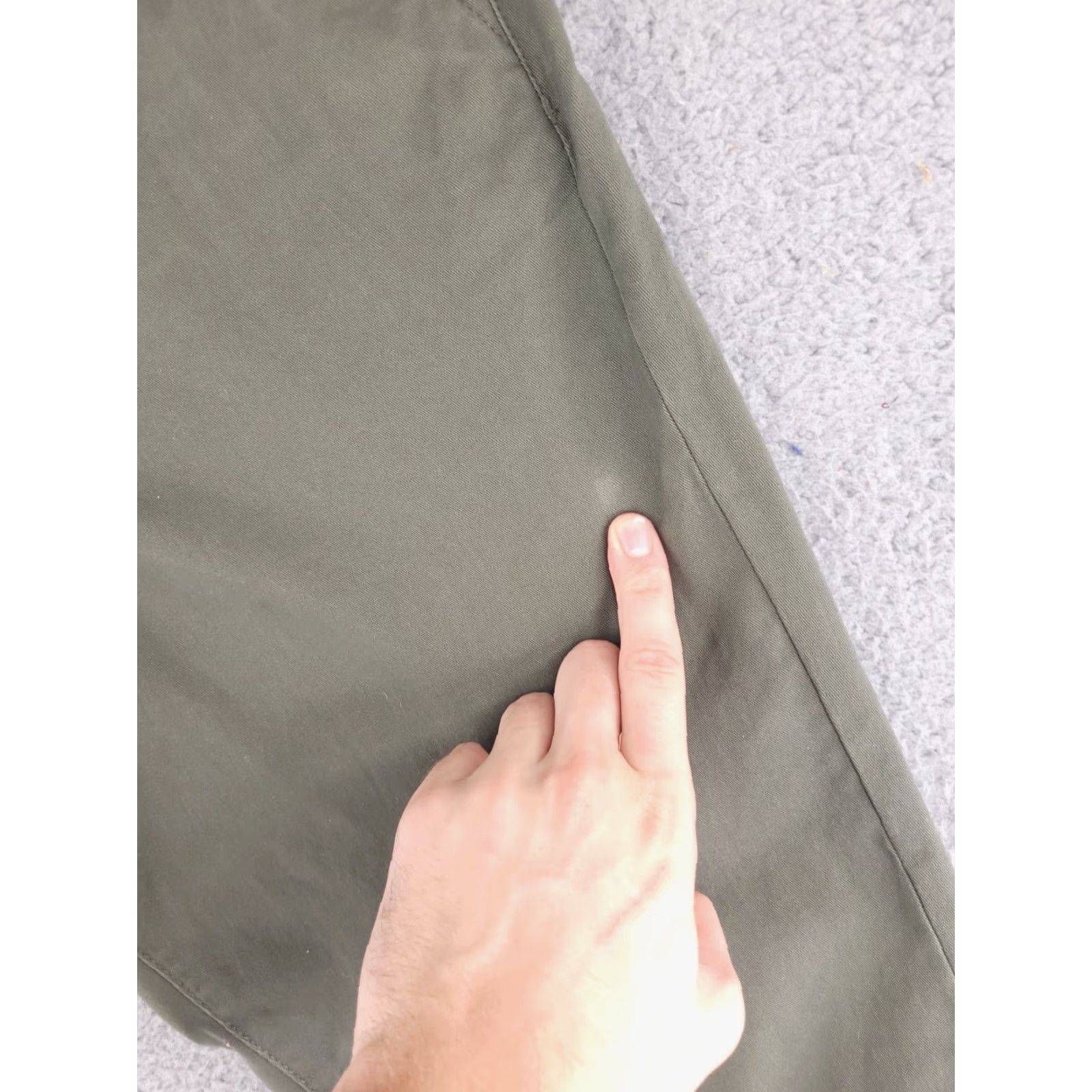 Vintage Goodfellow Pants Mens 34x33 Olive Green Chino Slim Straight Fit Size US 34 / EU 50 - 3 Thumbnail