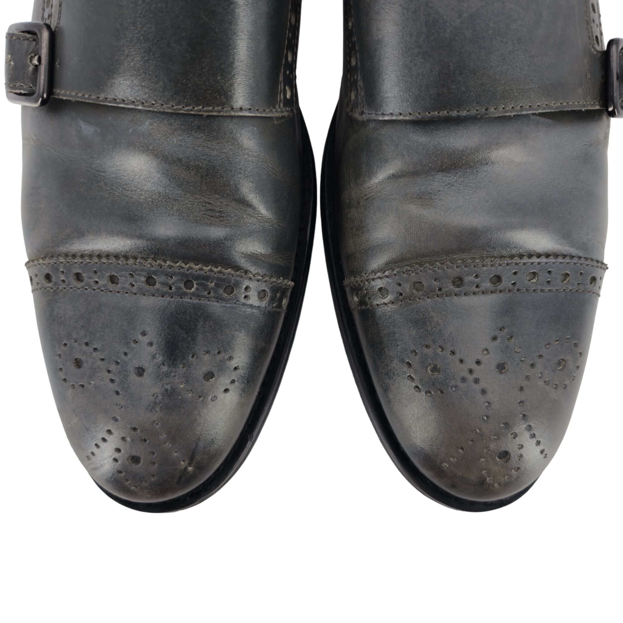Bruno Magli Bruno Magli Italy Gray Leather Double Monk Strap Loafers 11M Size US 11 / EU 44 - 11 Thumbnail