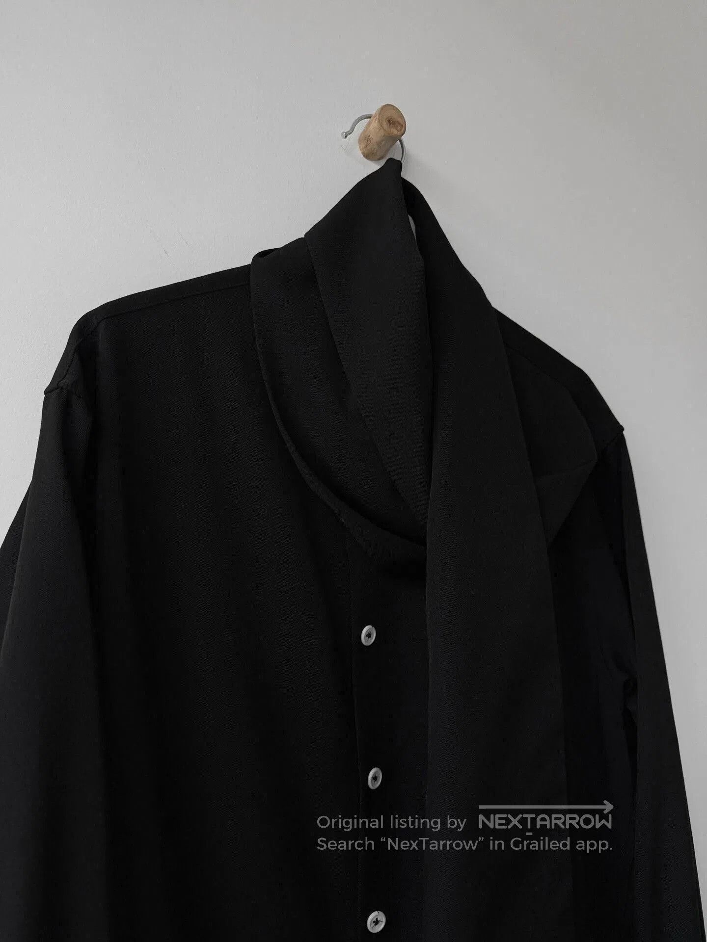 Yohji Yamamoto Yohji Yamamoto Black Long Sleeve Shirt. Size US L / EU 52-54 / 3 - 7 Thumbnail