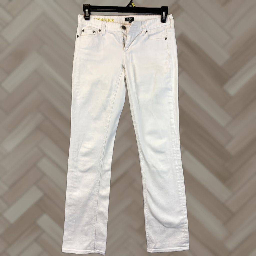 J.Crew J.CREW Match 27R Jeans Women 31 x 30 White Denim Slim Straight Vintage No (if applicable) Size 27" / US 4 / IT 40 - 1 Thumbnail