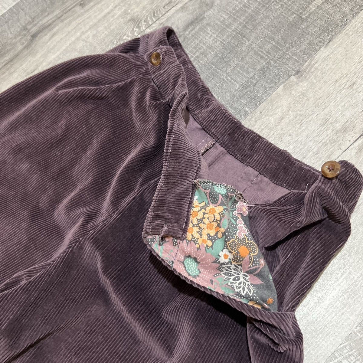 Handmade × Vintage VTG Handmade Baggy Purple Corduroy Wide Guacho Hippy Pants Size US 30 / EU 46 - 3 Thumbnail