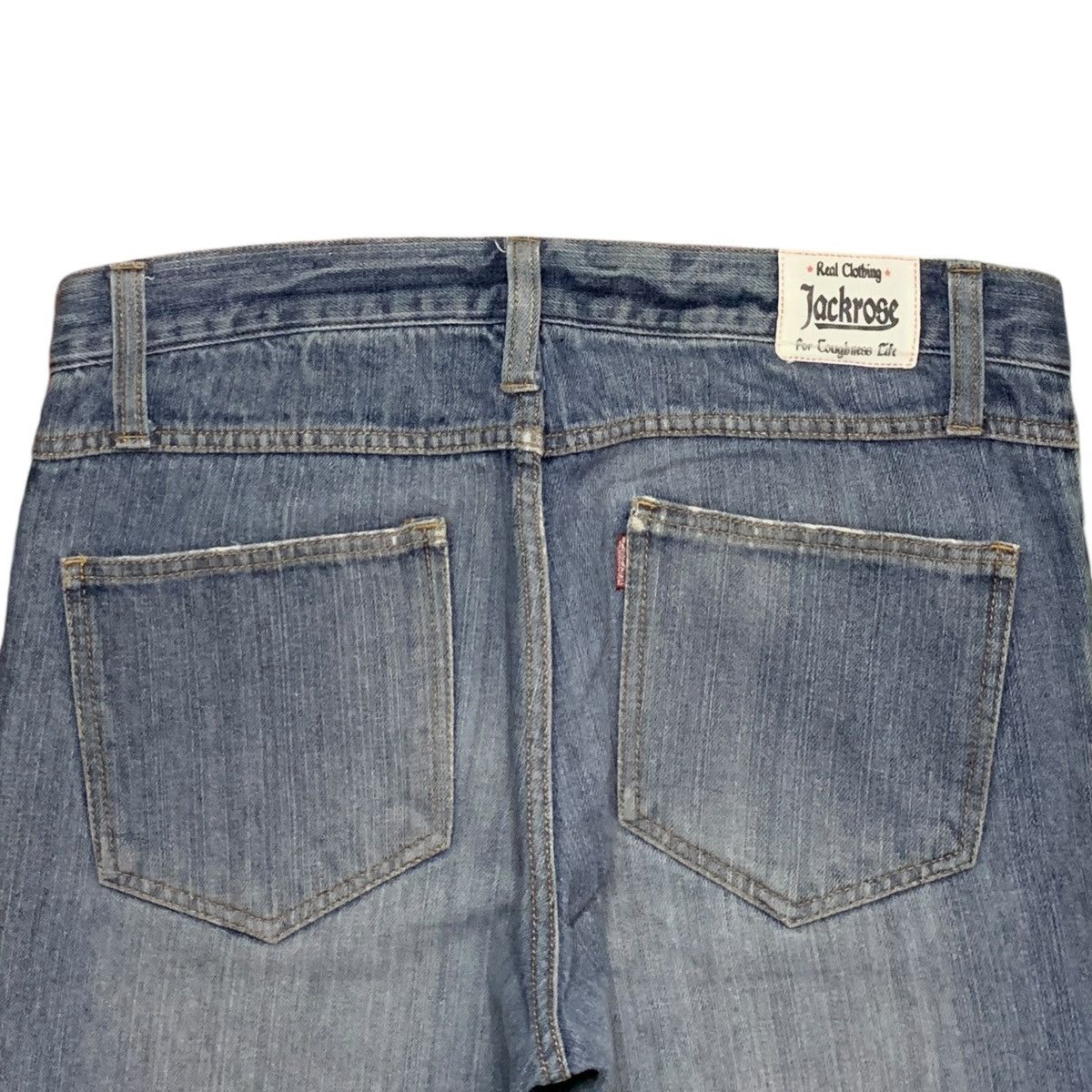 JACKROSE × Japanese Brand Vintage Japanese Jack Rose Blue Wash Distressed Loose Jeans Size 32" / US 10 / IT 46 - 8 Thumbnail