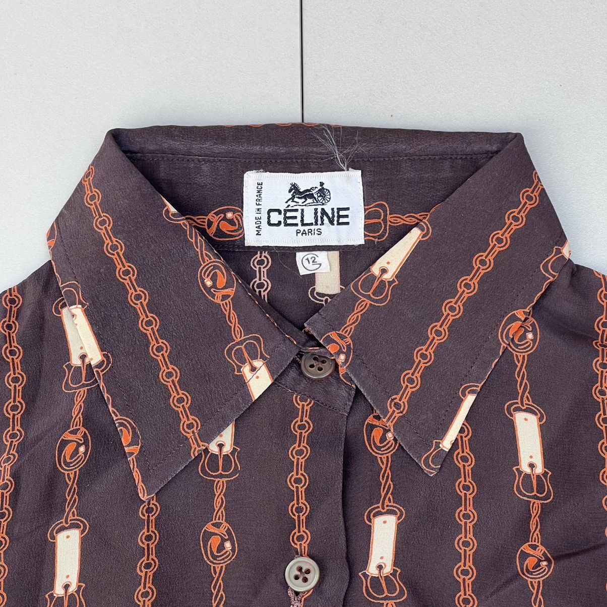 Celine Celine Brown silk full printed Size S / US 4 / IT 40 - 8 Thumbnail