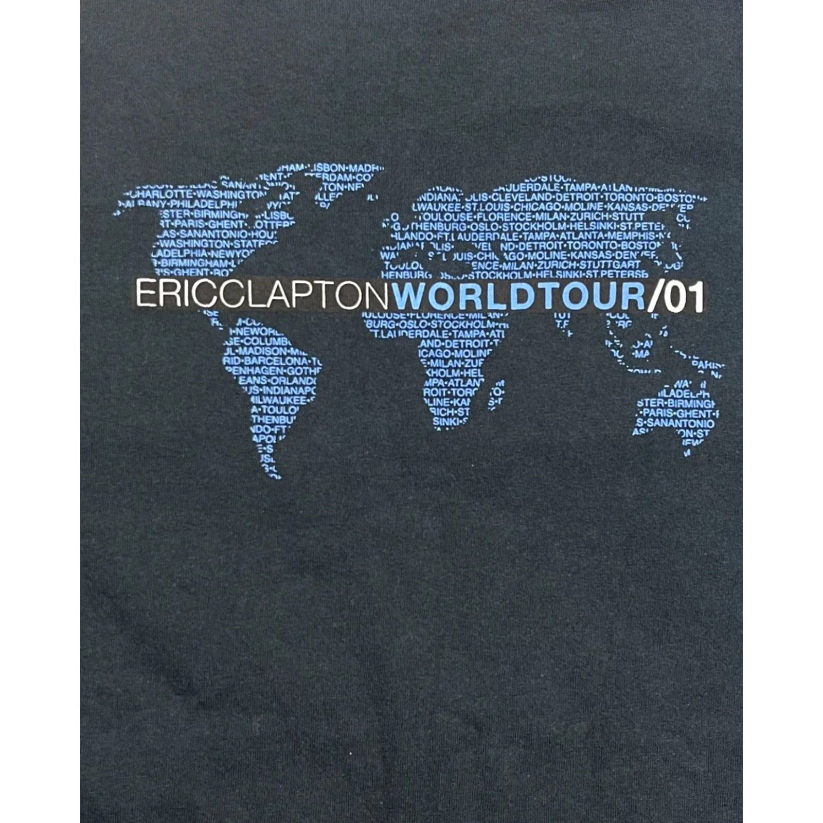 Vintage VINTAGE Eric Clapton T-Shirt XL Blue World Tour 2001 Double-Sided Graphic Tee Mens Size US XL / EU 56 / 4 - 4 Thumbnail