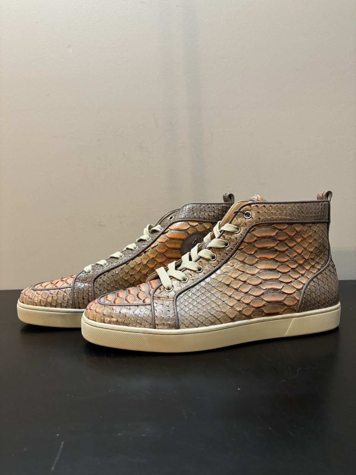 Christian Louboutin Christian Louboutin Red Bottom Louis Orlato Python Snakeskin Size US 12 / EU 45 - 1 Thumbnail