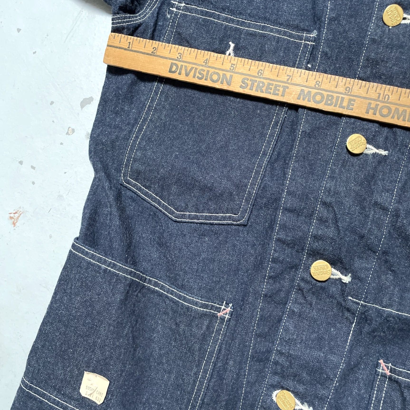 Sugar Cane Sugar Cane Japan Denim Chore Workwear Jacket 36 NWT Blue Cotton Denim Unisex Adults Vintage Heritage 40s 50s 60s Engineer Americana Biker Riding NWT Size US XXS / EU 40 - 2 Thumbnail